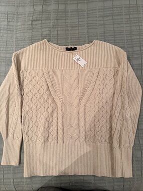 Banana Republic Women's Cable Boat Neck Sweater, size M, new w/tags